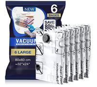 Accenter Sac Sous Vide Vetement Aspirateur,Housse Sous Vide 6 Pièces 80x60 | Gain de Place Housses de Rangement Sous Vide Facile d Utilisation Housse Rangement Couette Rangement Vetement