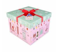 Accentra Badefee calendrier de l’Avent bain Casse-Noisette 2025 | Coffret cube festif, ruban rouge, motifs hivernaux pastel, petites fenêtres numérotées, prêt à offrir, ambiance douce