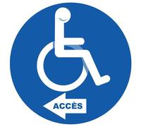 Accès Toilettes Handicapé Gauche - 20cm - Sticker/Autocollant