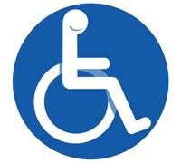 Accessibilité Handicap Moteur Rond - 10cm - Sticker/Autocollant