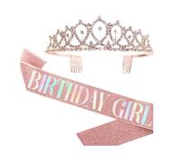 Accessoire Anniversaire - Non spécifié - Kit Couronne Anniversaire - Tissu à paillettes - Rose - 2PCS