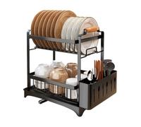 Accessoire de cuisine - MaestroHa - Porte-assiettes double - Acier au carbone - Noir - 36x26x37.5cm