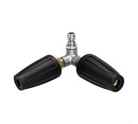 Accessoire de nettoyeur haute pression à double buse turbo - Pulvérisateur rotatif à 360° - Nettoyeur à 90 degrés - Pointe en acier inoxydable M22 - Connexion rapide pour enlever la saleté des allées