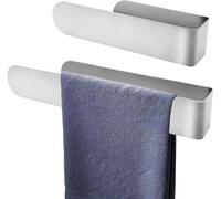 Accessoire de salle de bain en acier inoxydable - Porte-serviettes adhésif - 20 cm + 30 cm - sans perçage.