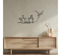 Accessoire mural décoratif élégant en métal noir, 10 x 15 cm, 100% métal, épaisseur 1,2 mm, parfait pour la décoration moderne de la maison et l'art mural unique