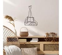 Accessoire mural décoratif élégant en métal noir, 42 x 69 cm, 100% métal, épaisseur 1,5 mm, parfait pour la décoration moderne de la maison et l'art mural unique