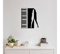 Accessoire mural décoratif élégant en métal noir, 60 x 70 cm | 100% métal, épaisseur 1,5 mm | Parfait pour la décoration moderne de la maison et l'art mural unique