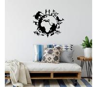 Accessoire mural décoratif élégant en métal noir, 62 x 70 cm | 100% métal, épaisseur 1,5 mm | Parfait pour la décoration moderne de la maison et l'art mural unique