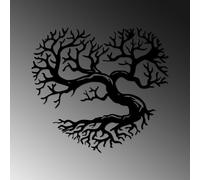 Accessoire mural décoratif élégant en métal noir, 64 x 70 cm | 100% métal, épaisseur 1,5 cm | Parfait pour la décoration moderne de la maison et l'art mural unique