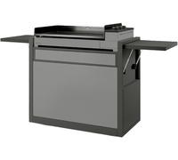 Accessoire plancha Chariot premium, 75 cm, Acier, fermé, Noir et gris