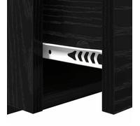 Accessoire Tête de lit + 2 x table de chevet Noir - Tête de lit robuste avec armoire 3 pcs - Chêne noir Bois d'ingénierie 4 4547204