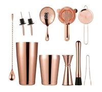 Accessoires bar,11 pièces Barman Ensemble D'outils Boston Shaker Boîtes Passoire À Cocktail Double Jigger Bar - Type Rose Gold