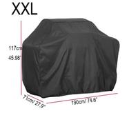 Accessoires Barbecue,Housse étanche noire pour BBQ, accessoire résistant à l'eau de pluie, au gaz, au charbon ou - XXL 190x117x71cm
