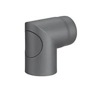 Accessoires cheminée Austroflamm - Coude de conduit de fumée 90° avec couvercle de nettoyage pour boîte de fixation Dexter; h=18,8 cm