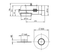 Accessoires cheminée Leda - Buse de chauffage gaz horizontale en fonte 145 mm + Buse de chauffage à gaz 145 mm (pas pour Turma XL)