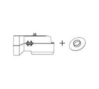 Accessoires cheminée Leda - Buse de chauffage gaz horizontale en fonte Ø180 mm + buse de chauffage gaz en fonte Ø180 mm
