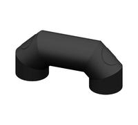 Accessoires cheminée Reuter - Coude double de conduit de fumée en tôle d'acier de 2 mm avec porte Ø 180 mm