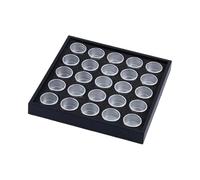 Accessoires compacts avec boîtes en aluminium visibles pour perles, goujons, fournitures, décoration, plateau de présentation