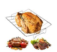 Accessoires de barbecue en forme de V - Insert de grille à rôtir de dinde, grille antiadhésive, grille en métal résistant, base de rôtissage originale | Outil de cuisine d'extérieur fiable pour porc