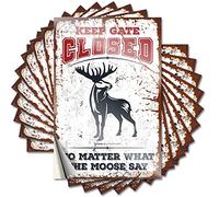 Accessoires de chambre à coucher pour ordinateur portable | Keep Gate Closed No Matter What The Moose Say Lot d'autocollants esthétiques pour l'extérieur (8 x 12 cm)
