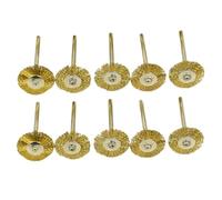 Accessoires de perçage à brosse métallique, Roue à coupelle abrasive multicolore en acier inoxydable 22 mm, 10/20 pièces(10pcs 22mm-golden)