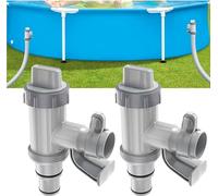 Accessoires de piscine - Vanne à clapet pour piscine hors-sol - Vanne d'arrêt 2 en 1 - Accessoires de piscine pour piscine Intex/Bestway/Coleman - Vanne d'arrêt pour piscines hors-sol (2 pièces)