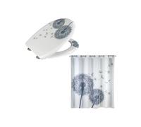 - Accessoires de salle de bain - Abattant WC et rideau de douche Astera - Blanc - ASTERA