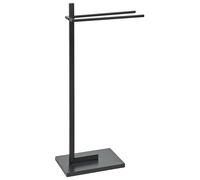 BELIANI Porte-serviettes acier noir 2 rails accessoires de salle de bain porte-serviettes design moderne