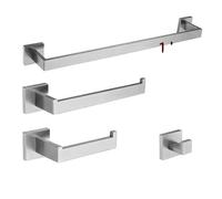 Accessoires de salle de bain, surface en acier brossé, acier inoxydable SUS304, 600mm 1bar ensemble de 4 pièces