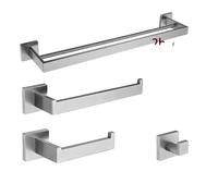 Accessoires de salle de bain, surface en acier brossé, acier inoxydable SUS304, 600mm 2bar ensemble de 4 pièces