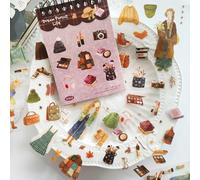Accessoires de scrapbook - 200 pièces +/20 feuilles d'autocollants pour scrapbooking - Thème filles - Convient pour bullet journal, album photo, ordinateur, scrapbooking (Girl Series)