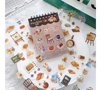 Accessoires de scrapbooking, 200 pièces + / 20 feuilles d'autocollants pour journal de scrapbooking Motifs mignons de café et de gâteau Idéal pour le bullet journal, l'album photo, l'ordinateur, le