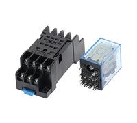 Accessoires électroniques 1 jeu MY4NJ 14PIN 4DPDT Micro relais électromagnétique électronique bobine 5A avec Base de prise PYF14A DC12V DC24V