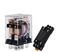 Accessoires électroniques JQX-13F HH62P bobine de relais haute puissance général DPDT Micro Mini commutateur électromagnétique avec base prise AC110V220V DC12V24V5A(12V-With base)