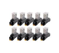 Accessoires électroniques Relais 10Set avec Base de Prise Bobine Général DPDT Micro Mini électromagnétique Commutateur LED AC 110/220V DC 12/24V MY2NJ MY3NJ(My3nj Hh53p,DC24V)
