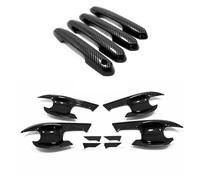 Accessoires et Autocollants extérieurs chromés Noir Carbone pour poignées de portières de Voiture Toyota RAV4 XA50 Hybrid 2019-2023