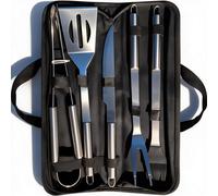 Accessoires pour barbecue : ensemble de 5 outils en acier inoxydable avec étui – Parfait pour les grillades et le camping