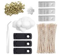 Accessoires pour briquet à essence : 100 pierres d'allumage, 50 mèches, 6 joints, 7 cotons, 1 pince, 1 tournevis