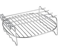 Accessoires pour friteuse à air : brochettes et plaques de cuisson en acier inoxydable. Compatibles et élégants, ils permettent d'ajouter des saveurs variées. Matériaux durables