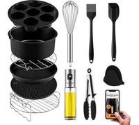 Accessoires pour sèche-cheveux de grande capacité, 4,2 l - 6,5 l, lot de 13 pièces XXL, adaptés aux sèche-cheveux carrés et ronds, comprenant un vaporisateur d'huile, des bouchons de cuisson, un moule