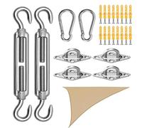 Accessoires pour Voile d',Accessoires De Fixation pour Voile | Ensemble en Acier Inoxydable pour Terrasse Jardin Bateau Piscine Camping