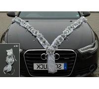 Accessoires pour voiture de mariés - Kit de décoration pour voiture de mariage - Décoration pour anniversaire de mariage - Guirlande de gouttes de pluie - 2 fanions de 1,8 m - Finition dorée avec refl