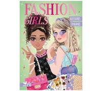 Accessoires Tendance - Pochette Avec 5 Planches D'autocollants, 1 Carnet De Créations, 1 Pochoir, Des Papiers À Motifs Et 1 Planche De Strass
