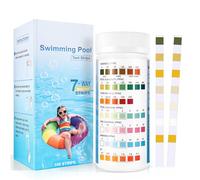 Accevo 7 in 1 Pool and Spa Test Strips, Swimming 100 Pool Test Kit, Hot Tub & Pool Water Testing Strips for pH, Total Chlorine, Total Alkalinity, Hardness, Free Chlorine, Bromine, Cyanurlc Acid