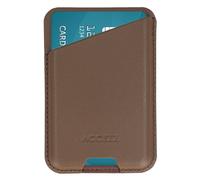 Accezz Accezz Porte-cartes en cuir magnétique Compatible avec Find My Coffee Brown Marron