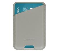 Accezz Accezz Porte-cartes en cuir magnétique Compatible avec Find My Light Grey Gris