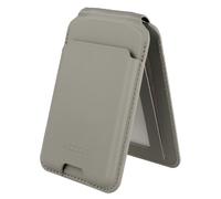 Accezz Accezz Portefeuille en cuir magnétique avec support Compatible avec Find My Light Grey Gris