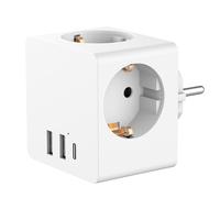 Accezz Accezz PowerCube | 6-en-1 1x USB-C + 2x USB-A + 3x prise 4000 watts Blanc Blanc
