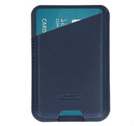 Accezz Porte-cartes en cuir magnétique - Compatible avec Apple Find My - Nightfall Blue