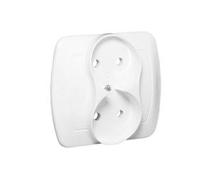 ACCORD BLANC PRISE 2X B/U PINCES À VIS 16A 250V AG2/11